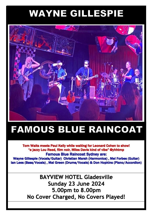 Wayne Gillespie and Famous Blue Raincoat - No Cover Charge Paid - No Cover Songs Played